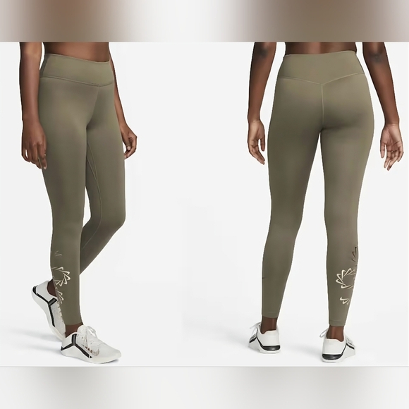 Nike Pants - Nike Therma Fit One Mid Rise Leggings Size Small Olive Green